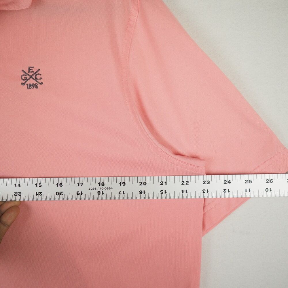 Evanston Golf Club Polo Shirt Mens L Pink Ashworth Performance Tech Dry Stretch - Picture 10 of 11